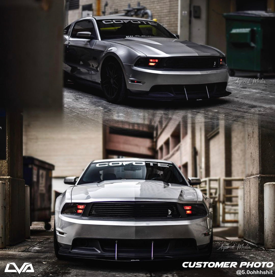 Unbranded 8-Piece Body Kit For Ford Mustang S197 – Front Lip, Side Skirts, Rear Lip (Glossy Black, Polyurethane)