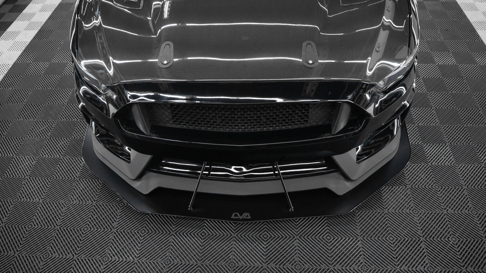 LVA 2015-2023 Ford Mustang GT350 Front Splitter V.2 (Aftermarket Bumper)